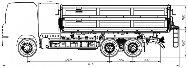 Самосвал AMKAR-504783-10 с КМУ