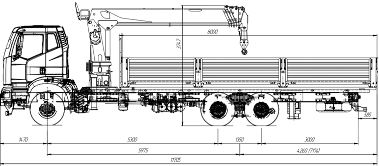 Бортовой автомобиль AMKAR-538783СМ с КМУ Kanglim KS2056H