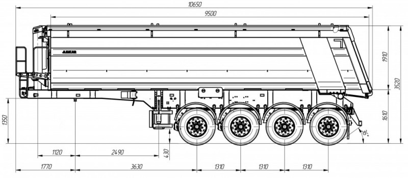 Полуприцеп самосвальный AMKAR-АМ9564-04FS