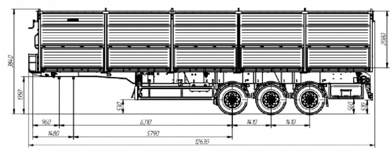 Полуприцеп самосвальный зерновоз AMKAR-АМ9560-30FS