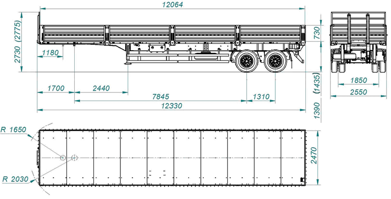Полуприцеп бортовой AMKAR-9408-01